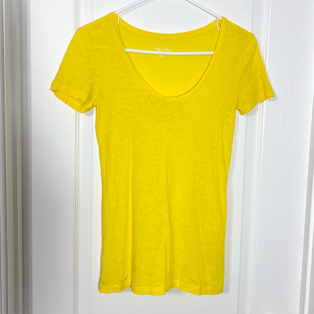 J.Crew Vintage Cotton Scoop Neck Short Sleeve Tee Yellow XXS